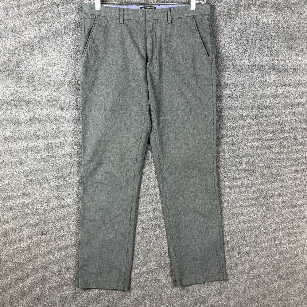 Banana Republic Chino‎ Kentfield Pants Men's 33x32 Gray Hook & Eye 100% Cotton